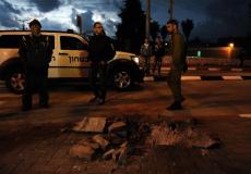 سقوط صاروخ اطلق من غزة على اسيدروت