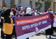 مظاهرات احتجاجية لمئات الحاضنات في بلدية سخنين