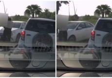 سائق يعتدي على شرطي مرور في جامعة سعودية