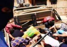 نشر تنظيم الدولة صورا للمجندين الذين ألقى القبض عليهم عند نقلهم في لوريات