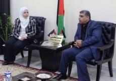 مؤتمر صحفي يجمع  نائب المحافظ حسام أبو حمدة، ومديرة مديرية العمل أسماء حنون