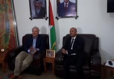 لقاء مدير عمليات وكالة الغوث وتشغيل اللاجئين الفلسطينيين أونروا في قطاع غزة ماتياس شمالي ورئيس دائرة شؤون اللاجئين الدكتور أحمد أبو هولي