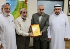 الزهار أثناء تهنئة الجامعة الإسلامية بحصولها على المرتبة الأولى 