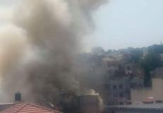 حريق كبير في مصنع كنب بحي القرعان في قلقيلية