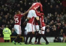 فرحة لاعبي مانشستر يونايتد