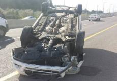 انقلاب مركبة بالضفة الغربية - توضيحية