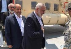 وفد حماس برئاسة هنية خلال زيارته لمصر