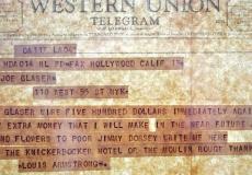 رسالة تلغراف قديمة من المغني الأميركي لويس أرمسترونغ