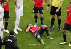  طارق حامد لاعب منتخب مصر خلال مباراة اوروجواي في مونديال روسيا 2018