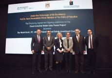 خلال توقيع اتفاقية تمويل مشروع الطاقة المتجددة بمدينة غزة الصناعية