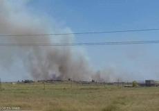 النيران ناجمة عن حرق مخلفات المحاصيل في الحقول