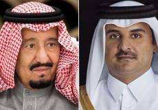 أمير قطر تميم بن حمد والملك سلمان 