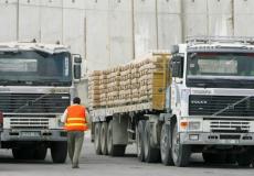 إدخال اسمنت لقطاع غزة عبر معبر كرم أبو سالم