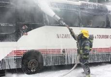 احتراق حافلة ركاب في مفرق يوفاليم