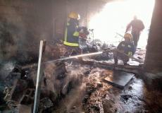 حريق داخل مطعم في جنين