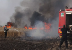 حريق في غلاف غزة - إرشيفة -