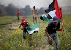 شبان فلسطينين على الحدود الشرقية  لقطاع غزة