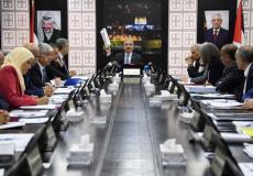مجلس الوزراء الفلسطيني خلال جلسة عقدت اليوم في رام الله
