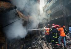 حريق هائل في مبنى في القدس