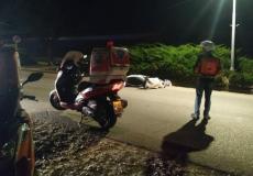 من مكان الحادث قرب الخضيرة، الليلة الماضية