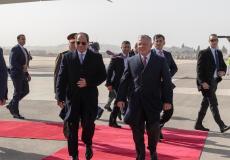 الملك عبد الله الثاني يستقبل نظيره المصري في مطار ماركا العسكري