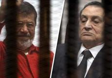 الرئيس المصري الاسبق حسني مبارك والرئيس المعزول محمد مرسي