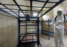 اجراءات الوقاية في مقرات الشرطة بغزة