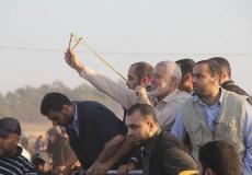زعيم حماس اسماعيل هنية على حدود غزة