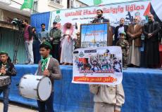 القيادي في حماس مشير المصري خلال المسيرة