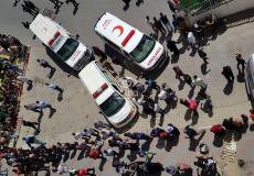 اسعافات فلسطينية تقل الشهداء والمصابين في أحداث مسيرة العودة اليوم