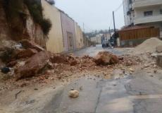 انهيار صخري في  نابلس - ارشيفية