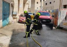 طواقم الدفاع المدني تعقم شوارع مخيم عايدة ببيت لحم
