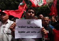 تظاهرة للعمال في غزة احتجاجاً على تدري الأوضاع المعيشية