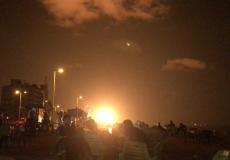 قصف موقع البحرية في قطاع غزة