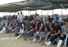 مصابون يشاركون في مسيرات العودة على حدود غزة