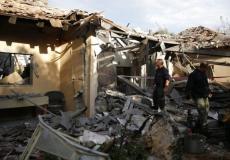 صاروخ أطلق من غزة وسقط على منزل في تل ابيب -ارشيف-