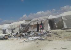 عاصفة رعدية تهدم خيام المهجرين