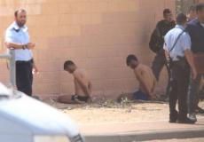 الشبان الفلسطينيين لحظة إعتقالهم 