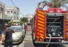 حريق  بسيارة داخلها شخص في الجولان ارشيف