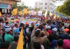 تظاهرة نظمها التيار الإصلاحي في فتح احتجاجا على العقوبات التي تفرضها السلطة الفلسطينية على قطاع غزة 