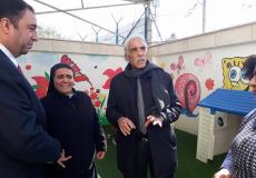 إبراهيم أبو النجا محافظ غزة يزور مدرسة راهبات الوردية
