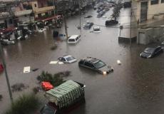 غرق بعض مناطق لبنان