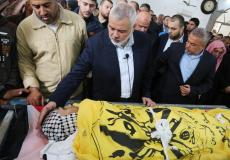 هنية يشارك في جنازة الشهيد أبو ريالة