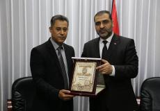 لقاء جمع النائب العام ضياء المدهون ووكيل وزارة الاقتصاد رشدي وادي في غزة