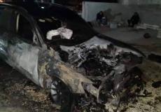 مستوطنون يحرقون مركبة في نابلس