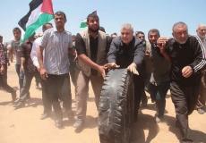 القيادي بالجهاد الاسلامي خالد البطش يشارك في مسيرات العودة