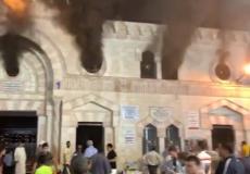 اشتعال المسجد الحسيني في الأردن