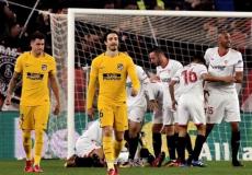 جانب من لقاء  أتلتيكو مدريد واشبيلية