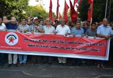 الجبهة الديمقراطية تنظم مسيرة رفضاً لحصار غزة وإغلاق المعابر