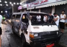 حرق  حافلتين